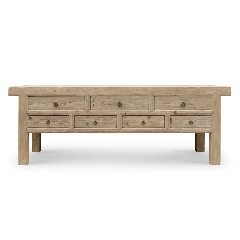 Capri Solid Wood Sideboard, Brown, 35"H x 98"W x 19.7"D