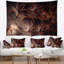 Tapisserie floral à fleur brune floral scintillant sur noir-28487037