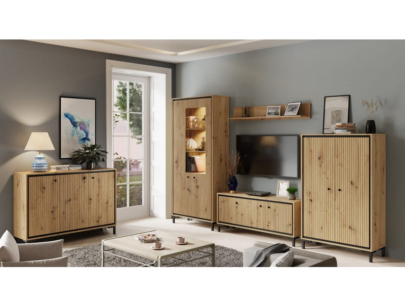 Vasilikos 2 Door Wardrobe, Oak Artisan