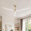 Ventilateur de plafond à 72 pales en bois massif 72 po avec lumière DEL et télécommande-1189187947
