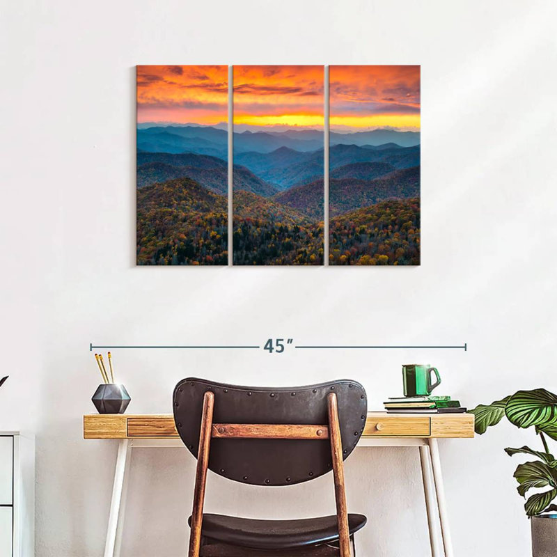 Ensemble de 3 pièces Blue Ridge Parkway, H 24 po x l 38 po x P 1,25 po