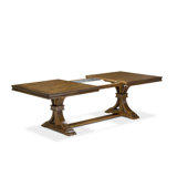 A wooden dining table with removable rectangular tabletop – Antique Walnut Finish
