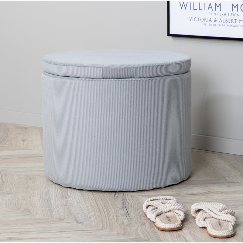 Dareona 51cm Wide Round Pouf Ottoman, Grey