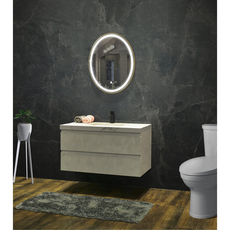 Carolea Metal Rectangle Wall Mirror, Gold