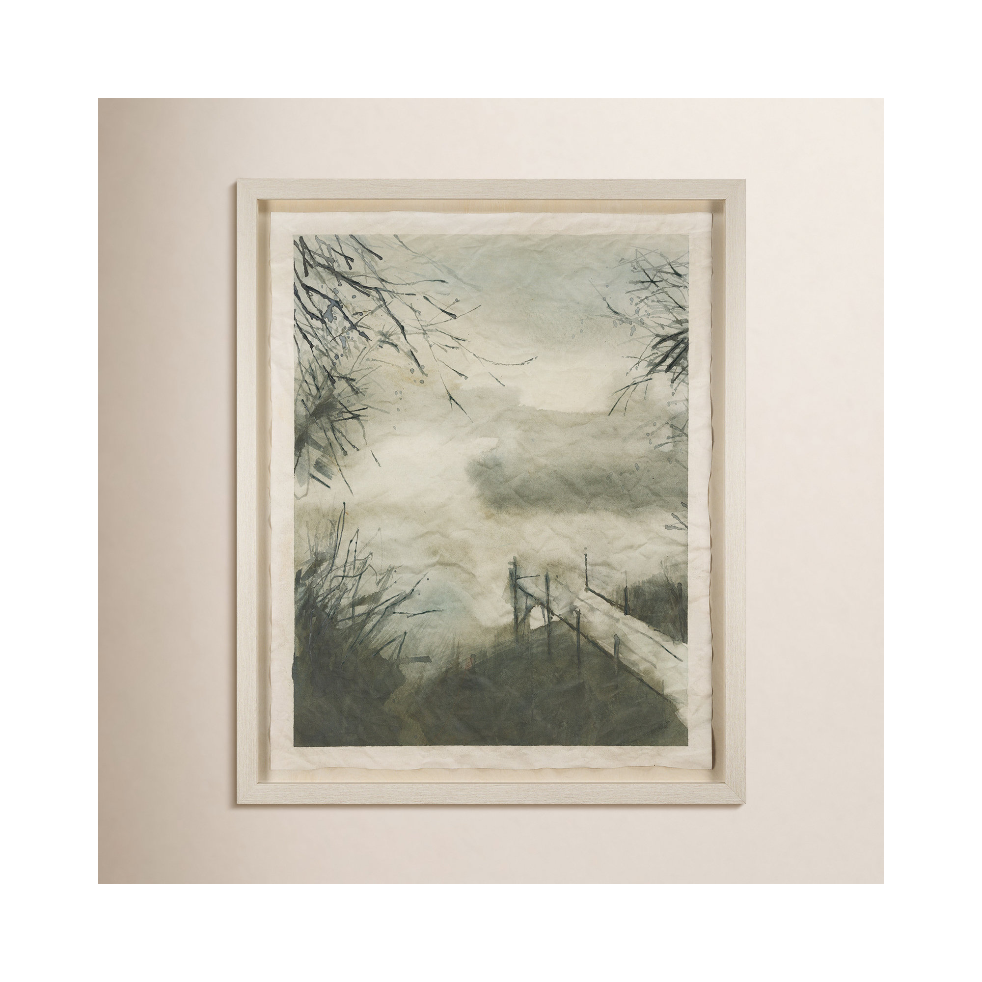 Off By The River By  Studio A Hand Embellished Framed Art Print Matted Under Glass, Down By The Dock, 53" H x 43" W