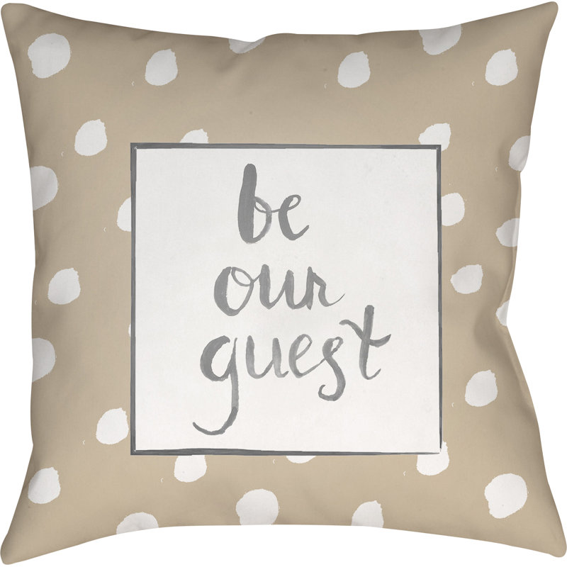 Polka Dots Throw Pillow, 20" H x 20" W x 4" D, Gray