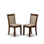 L'ensemble de table de salle à manger 7 pièces se compose d'une table de salle à manger à piédestal et de 6 chaises Parson en lin brun clair avec dossier rembourré - Noyer antique-930179926-930179915-915380062