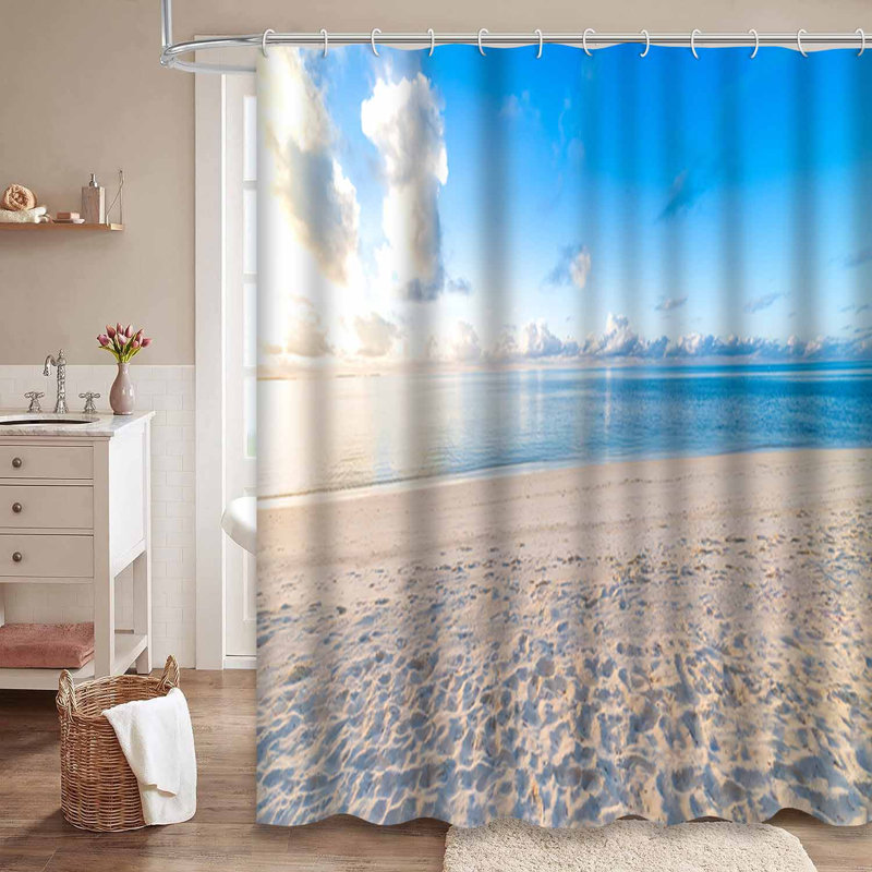 Rideau de douche Tropical Beach Landscape, L 72 po x l 84 po