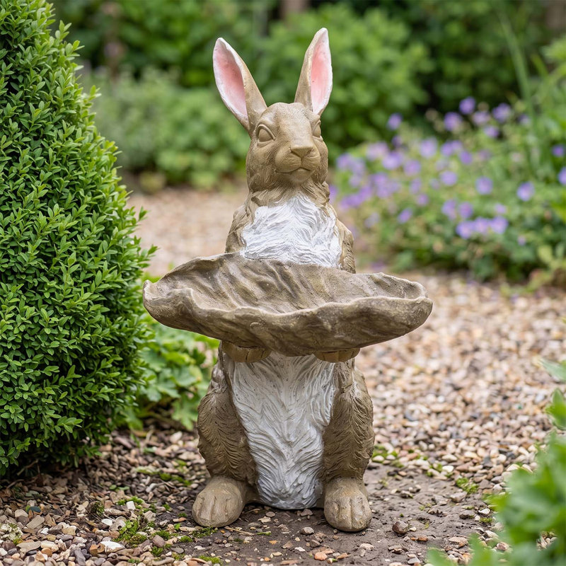 Statue de lapin peinte à la main en oxyde de magnésium pour le jardin et la décoration intérieure, résistante aux intempéries et légère