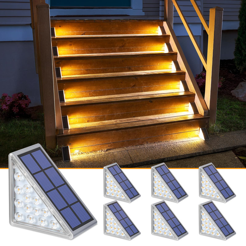 Marchepieds solaires pour l'extérieur, paquet de 6, Lumière blanche chaude réconfortante