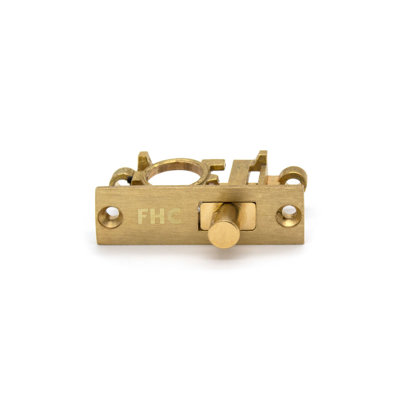 Verrou de plancher de rail de porte standard FHC R777S, matériau en laiton, longueur de jet de 11/16 po, diamètre de boulon de 5/8 po, finition laiton