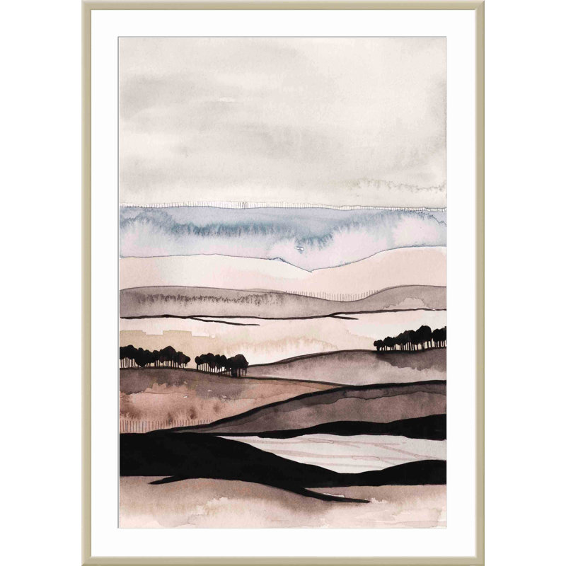 «Strata I» par Grace Popp - peinture encadrée, H 34,09 po x l 24,09 po x P 1,1 po, Argent allemand
