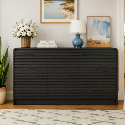 Commode à 9 tiroirs en bois cannelé de 59 pouces