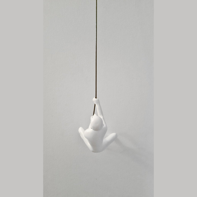 Unique Climbing Man Wall Art, White, 6" H x 3" W