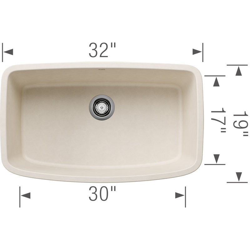 Valea Silgranit 32" Super Single Undermount Kitchen Sink - Soft White, Soft White