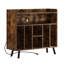 Mid Century Record Player Stand with LED Lights, Charging Station & Vinyl Storage 33.1" H Media Shelves