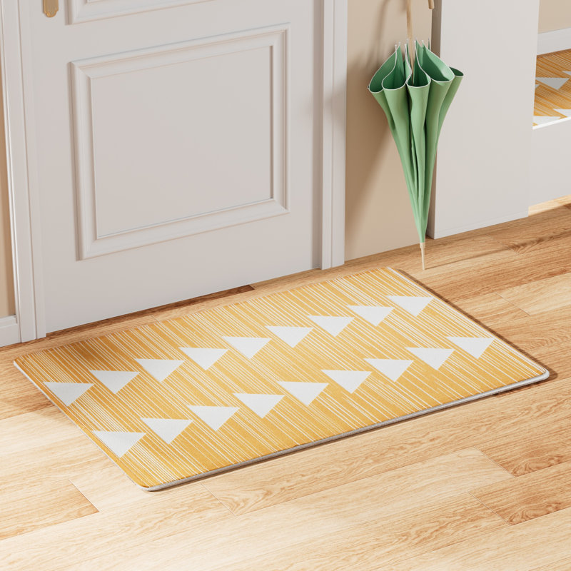 Tapis d'entrée jaune antidérapant Jebreel