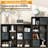 Bookshelf with Storage Bins, 12-Cube Storage Organizer Wooden Bookcase Modern Open Display Shelf-410331400