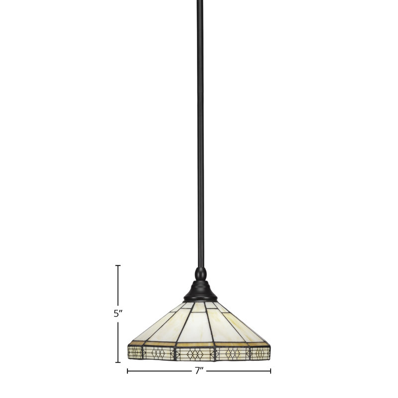 Mini-luminaire suspendu à tige, Noir mat