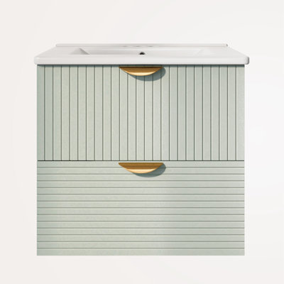 Ensemble de meuble-lavabo mural moderne 24 po avec 2 tiroirs