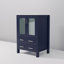 Meuble-lavabo bleu marine 36 po X P 18,25 po D, avec plateau en céramique blanche-117970993-117970994