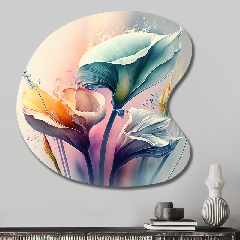 Musquee - art mural asymétrique en forme de lis Calla, H 27 po x l 27 po