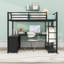 Lit mezzanine en métal avec bureau en L et tablettes de rangement-403562546-403562547