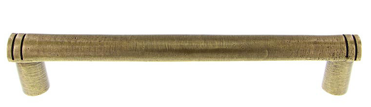 Archimedes Appliance Pull, Black, Antique Brass