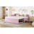 Twin Size Upholstered L-Shaped Upholstered Daybed with Pop Up Trundle, Pink-129465758