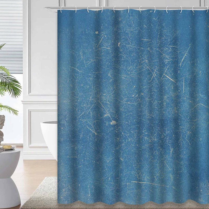 Vintage rétro bleu couleurs vieux grunge couleur usé gris foncé cassé avec 12 crochets, L 72 po x l 84 po