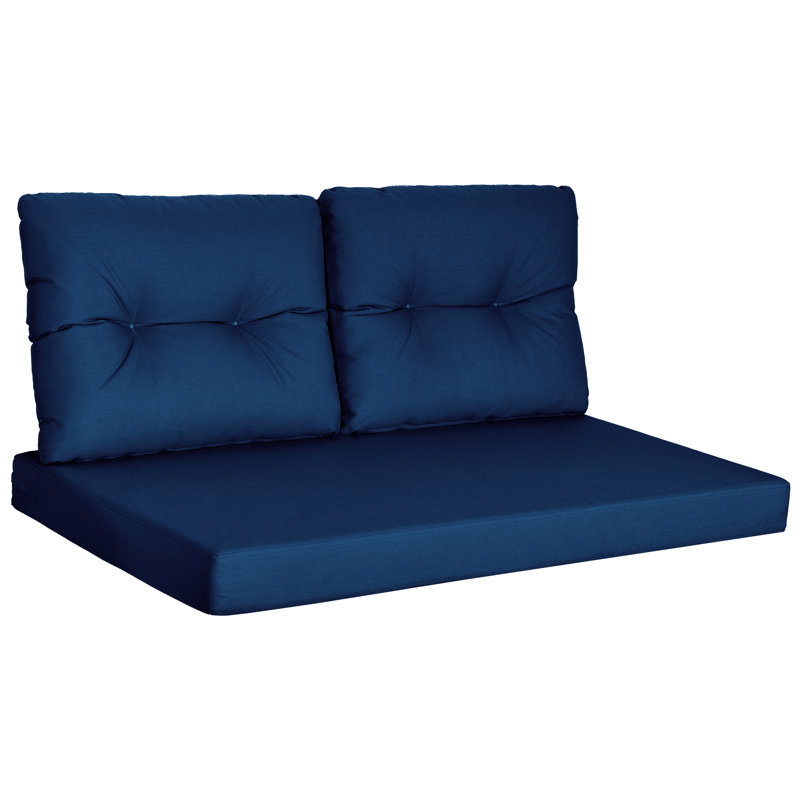 Outdoor 4'' Thick Loveseat Sofa Patio Furniture Cushions 48'' W X 24'' D Outdoor Couch Cushions Replacement Cushion Set Seat/Back Cushion (SOFA NOT INCLUDED)