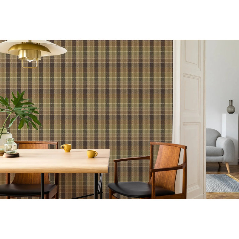 London Check, Toile de ramie synthétique, Ocre atténué