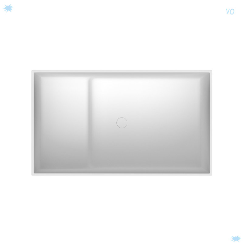 47 inch Freestanding Solid Surface Soaking Bathtub Matte White