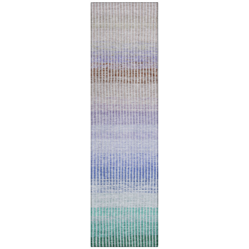 Machine Washable Indoor/Outdoor Chantille ACN2313 Stripes Rug, Runner 2'3" x 7'6"