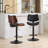 Bar Stools Mid Century Modern Adjustable Counter Height Black Leather Upholstered 360°Swivel Bar Chairs For Kitchen Island/Dining Room/Cafe, 1 Chair/1Carton-931586186-931586187
