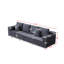 Canapé modulaire profond en velours côtelé avec porte-gobelets, aucun assemblage requis-237104523