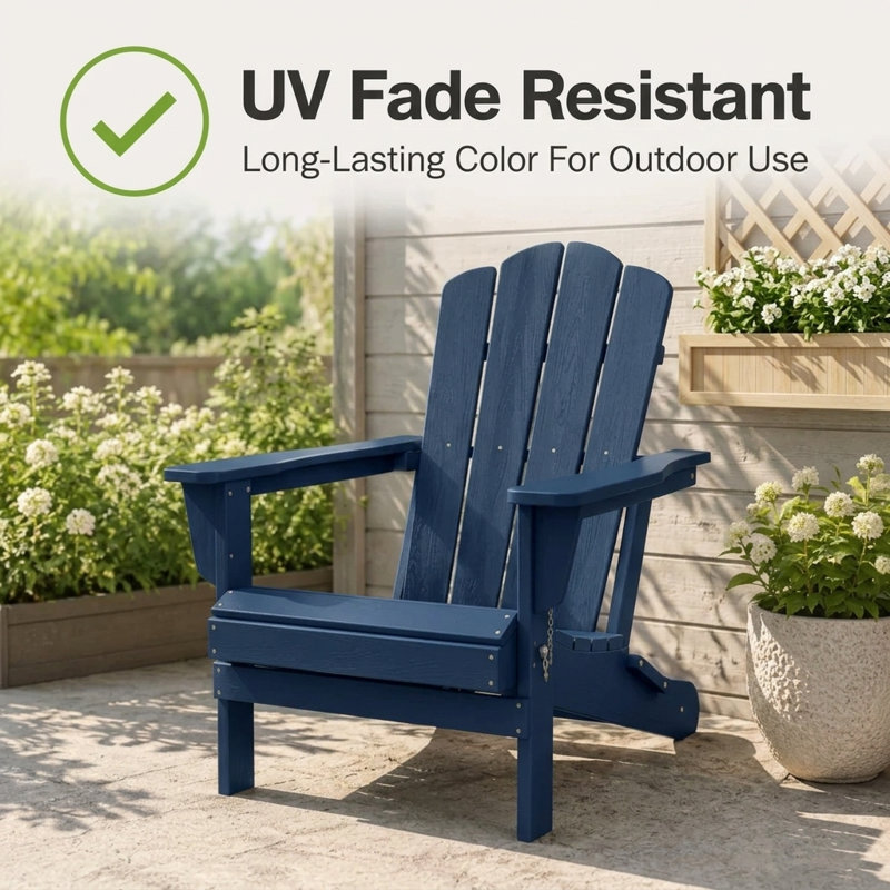 Chaise Adirondack pliante en résine, Bleu marine