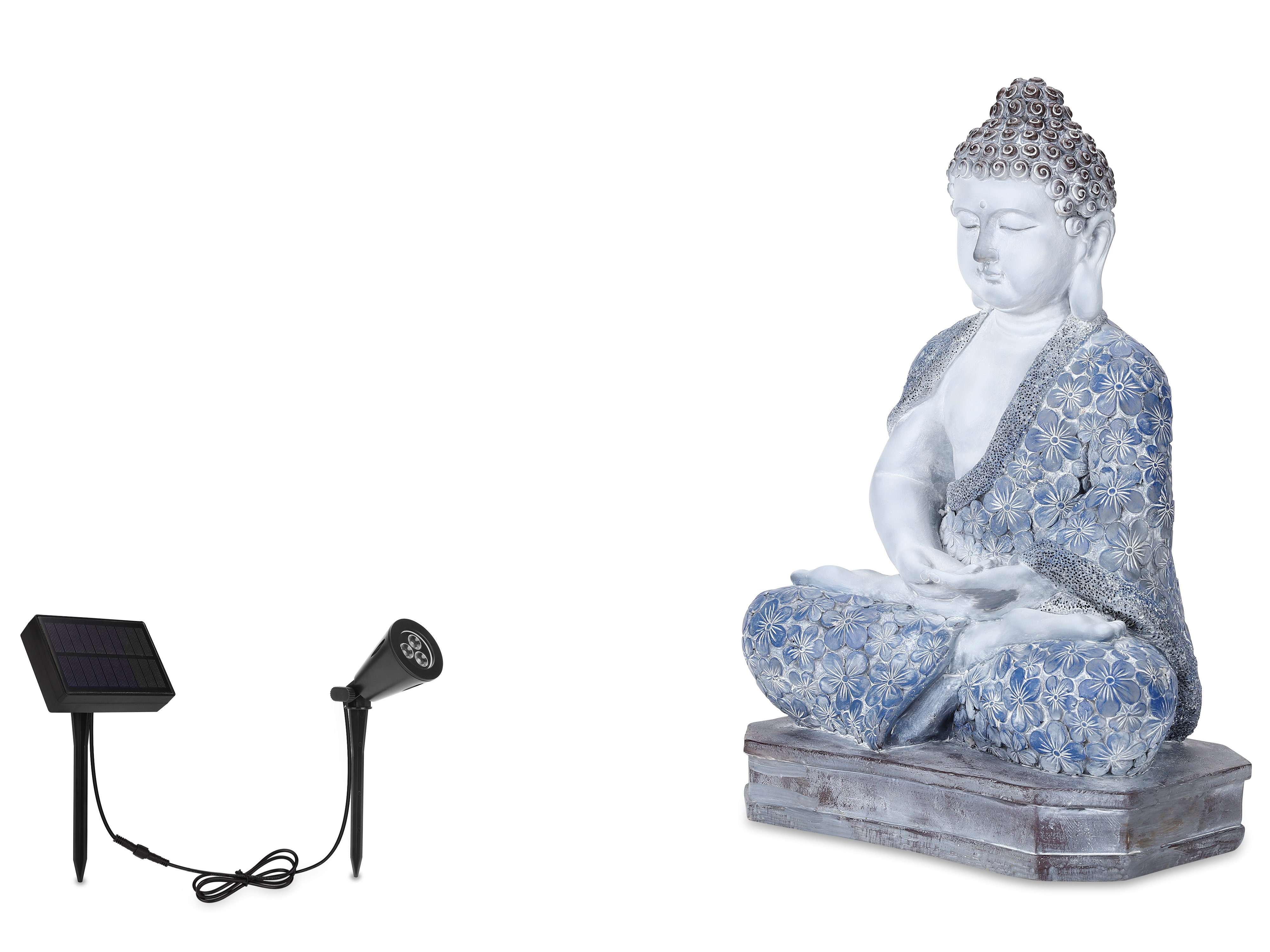 Bungalow Rose Solar Outdoor Meditating Buddha Statue Sitting Garden ...