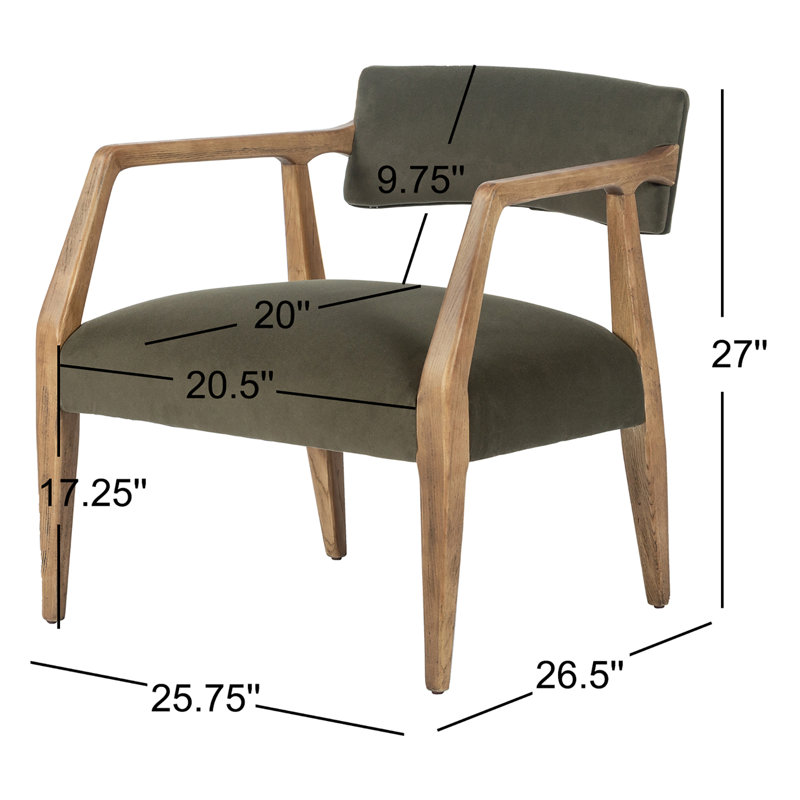 Tyler 22" Armchair, Loden Performance Velvet