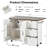54.5" Farmhouse Kitchen Island with Power Outlet, Kitchen Storage Island  with Internal Storage Rack, Drop Leaf, Spice Rack, Rolling Kitchen Cart on Wheels, for Home, Kitchen and Dining Room-129764704