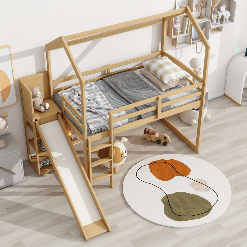 Lit mezzanine simple pour enfant Bittrich, Bois