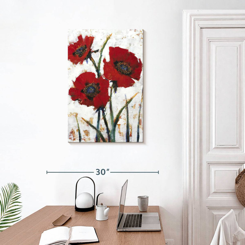 Harnek - coquelicot rouge I, H 30 po x l 20 po
