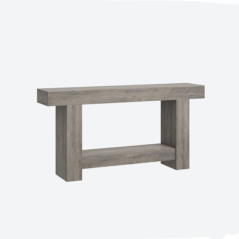 Grand canapé à 2 niveaux avec rangement DIDADI, console de style campagnard pour le salon, longue console pour le vestibule, table de vestibule pour l'entrée, couloir, gris, 63 po