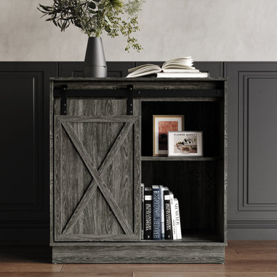 CABINET WITH SLIDING DOOR IN DARK GREY