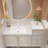 Simple light luxury cream style bathroom cabinet