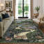 Tapis lavable rétro à motif de cerfs Woodland-453046272-453046273