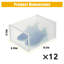 Grandes boîtes de rangement pour chaussures en plastique transparent empilable, paquet de 12, étagère à chaussures et support de remplacement, bacs à chaussures, bacs de rangement pour jouets pour vestibule, placard, sous le lit, noir