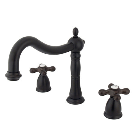 Kingston Brass Heritage Two-Handle 3-Hole Deck Mount Roman Tub Faucet Kingston Brass 