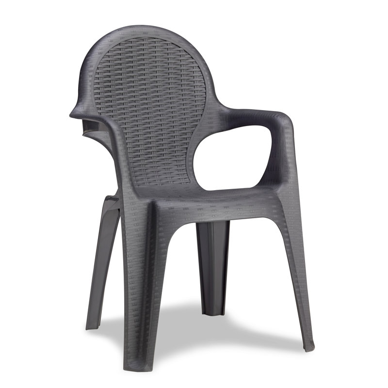 Seren Stacking Patio Dining Armchair, Anthracite Grey