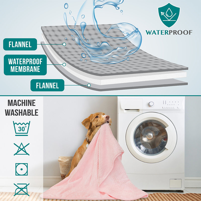 Large Baby Pink Waterproof Fleece Pet Blanket